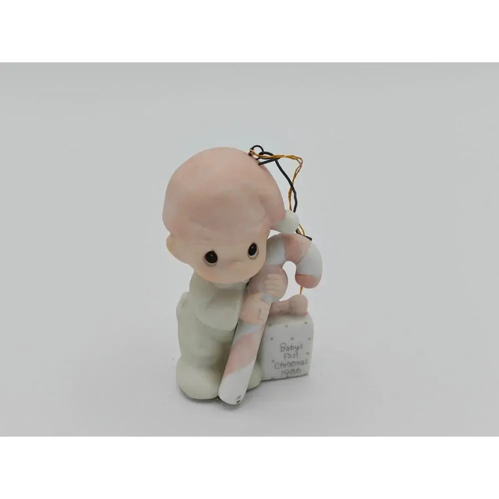 Precious Moments 102512 Baby First Christmas Enesco Candy Cane Boy Figurine 1986